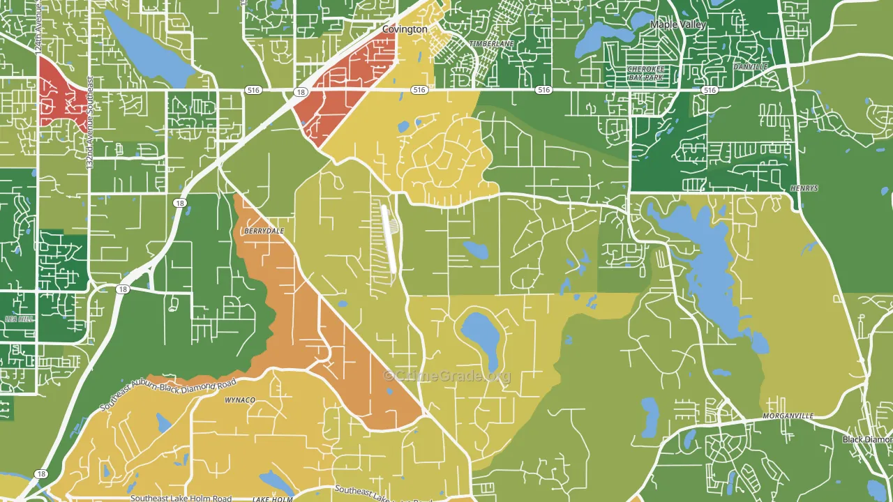 Lake Morton-Berrydale, WA Map of Drug-Related Crime Rates