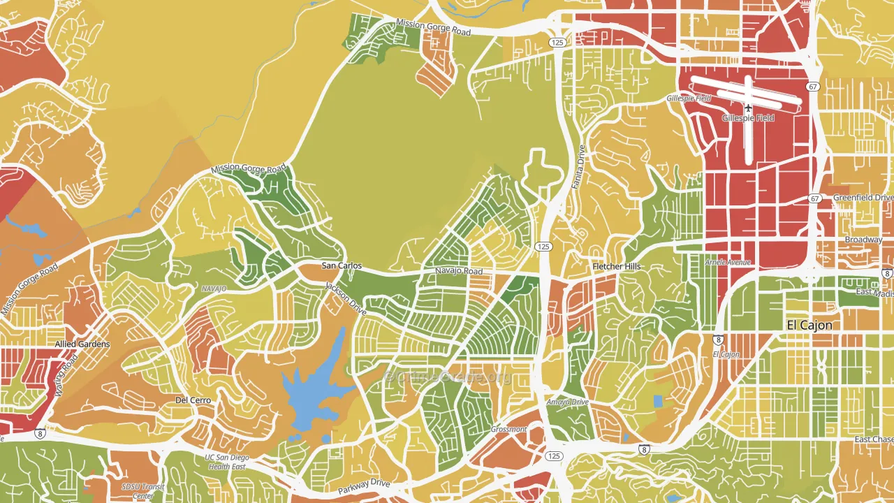 Lake Murray, San Diego, CA Map of Drug-Related Crime Rates