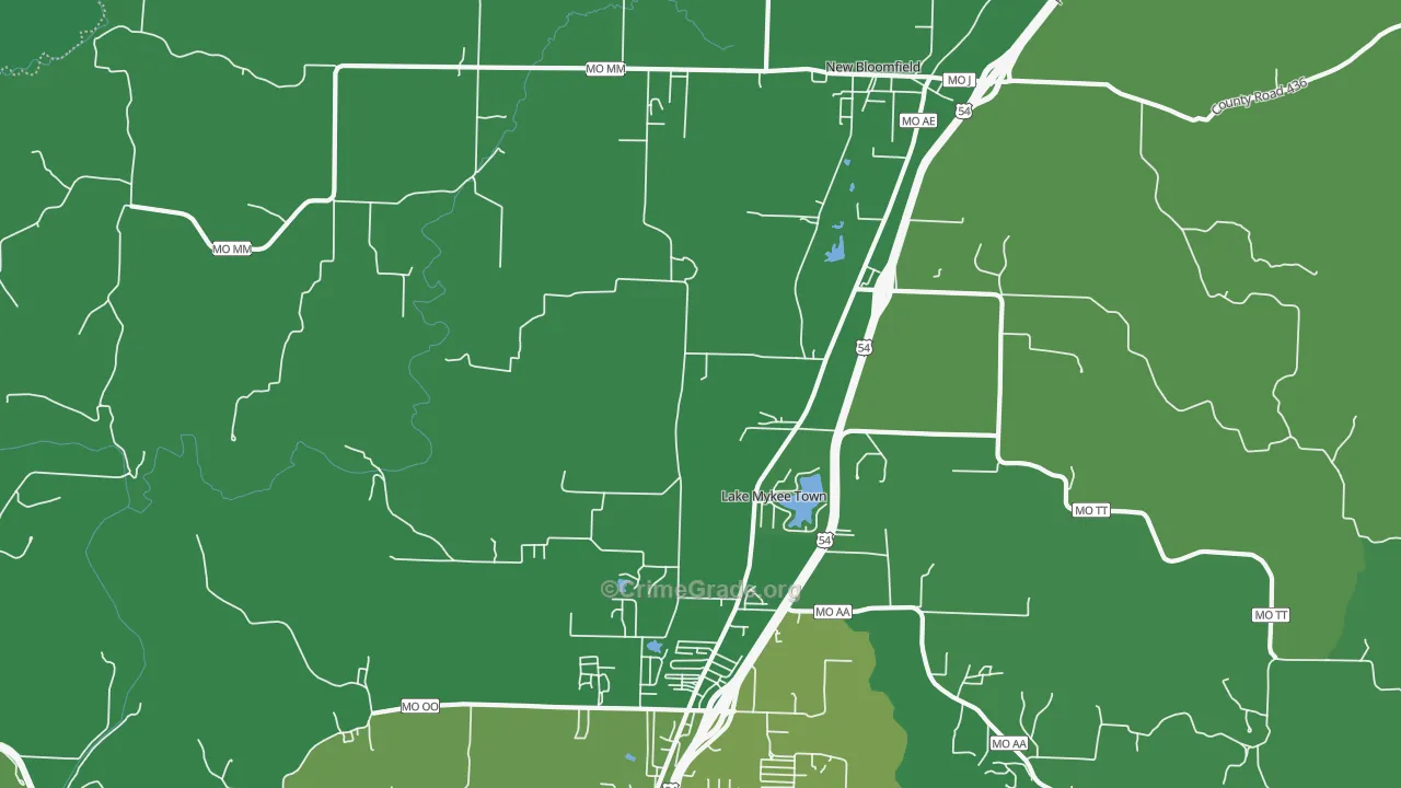 Lake Mykee Town, MO Map of Drug-Related Crime Rates