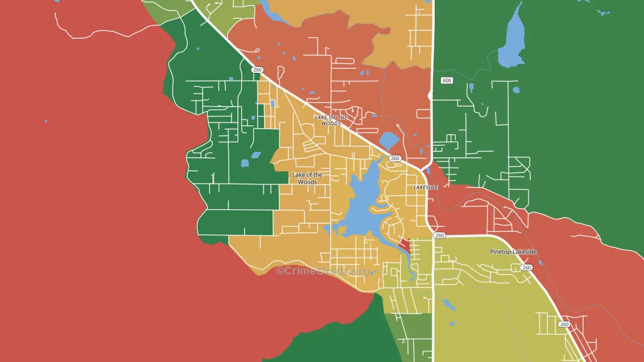 Lake of the Woods, AZ Map of Drug-Related Crime Rates