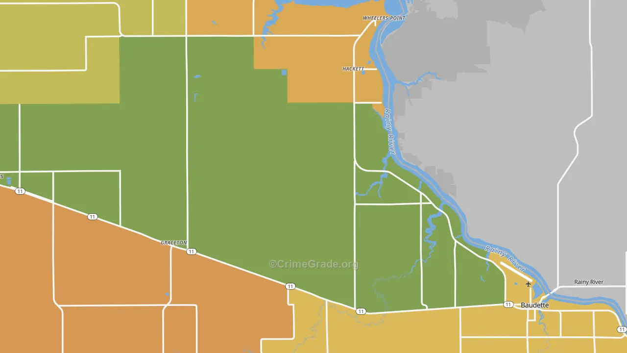 Lake of the Woods County, MN Map of Drug-Related Crime Rates
