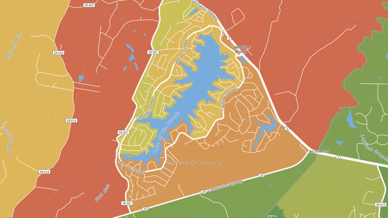 Lake of the Woods, VA Map of Drug-Related Crime Rates