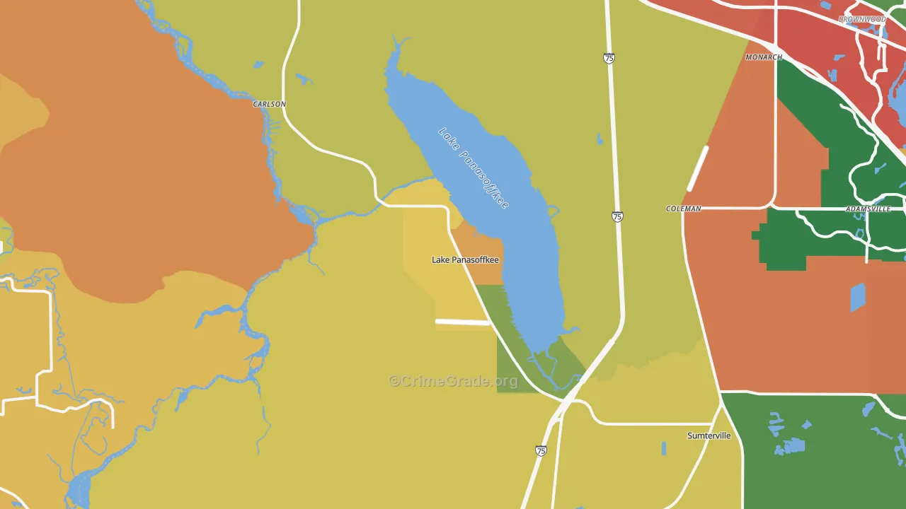 Lake Panasoffkee, FL Map of Drug-Related Crime Rates