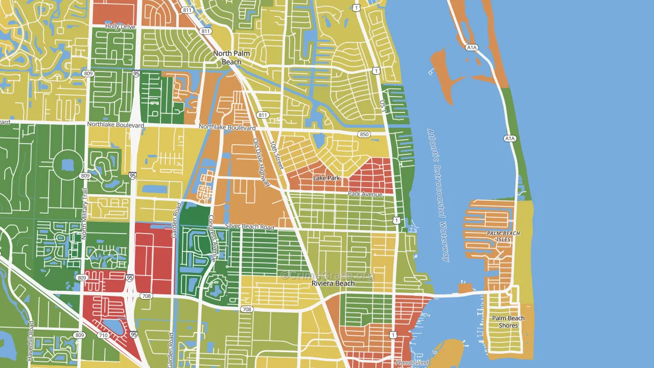 Lake Park, FL Map of Drug-Related Crime Rates