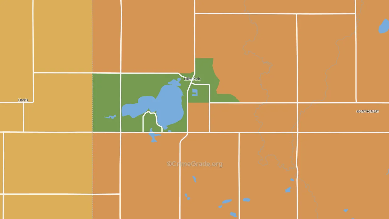 Lake Park, IA Map of Drug-Related Crime Rates