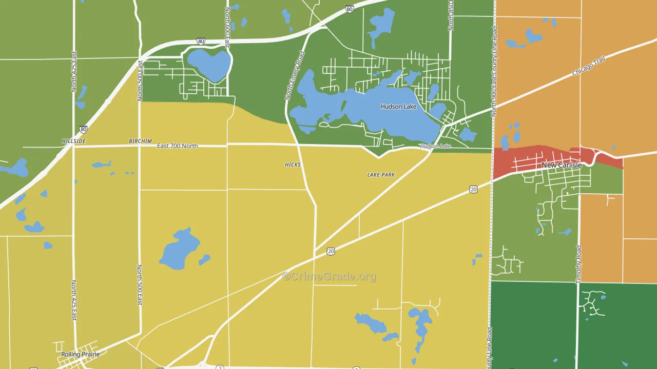 Lake Park, IN Map of Drug-Related Crime Rates