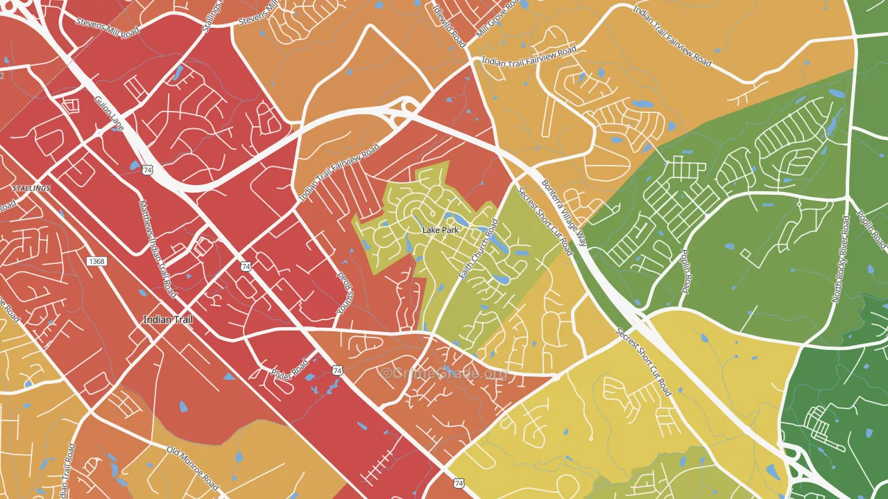 Lake Park, NC Map of Drug-Related Crime Rates