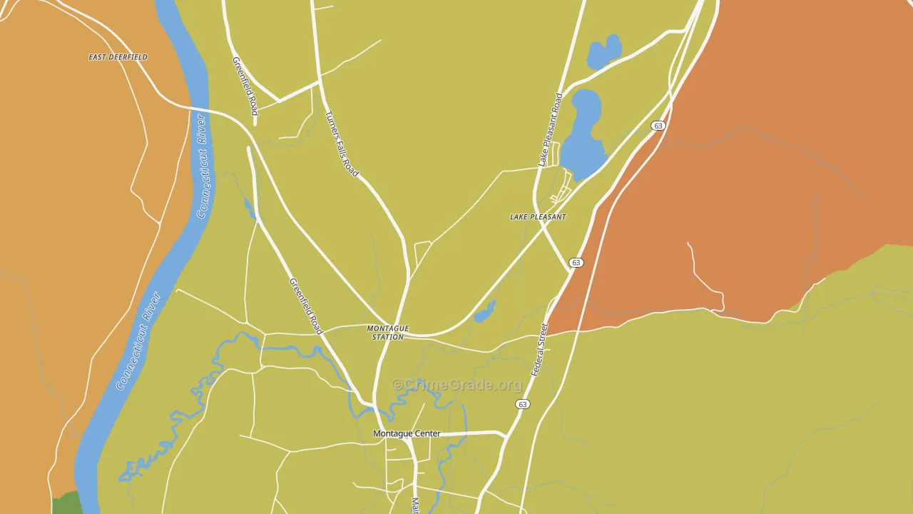 Lake Pleasant, MA Map of Drug-Related Crime Rates