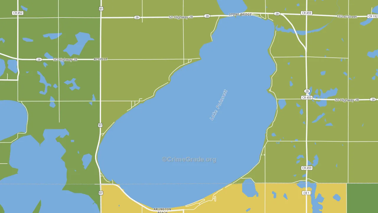 Lake Poinsett, SD Map of Drug-Related Crime Rates