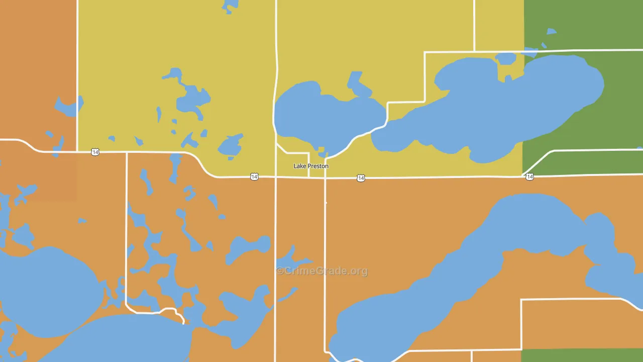 Lake Preston, SD Map of Drug-Related Crime Rates