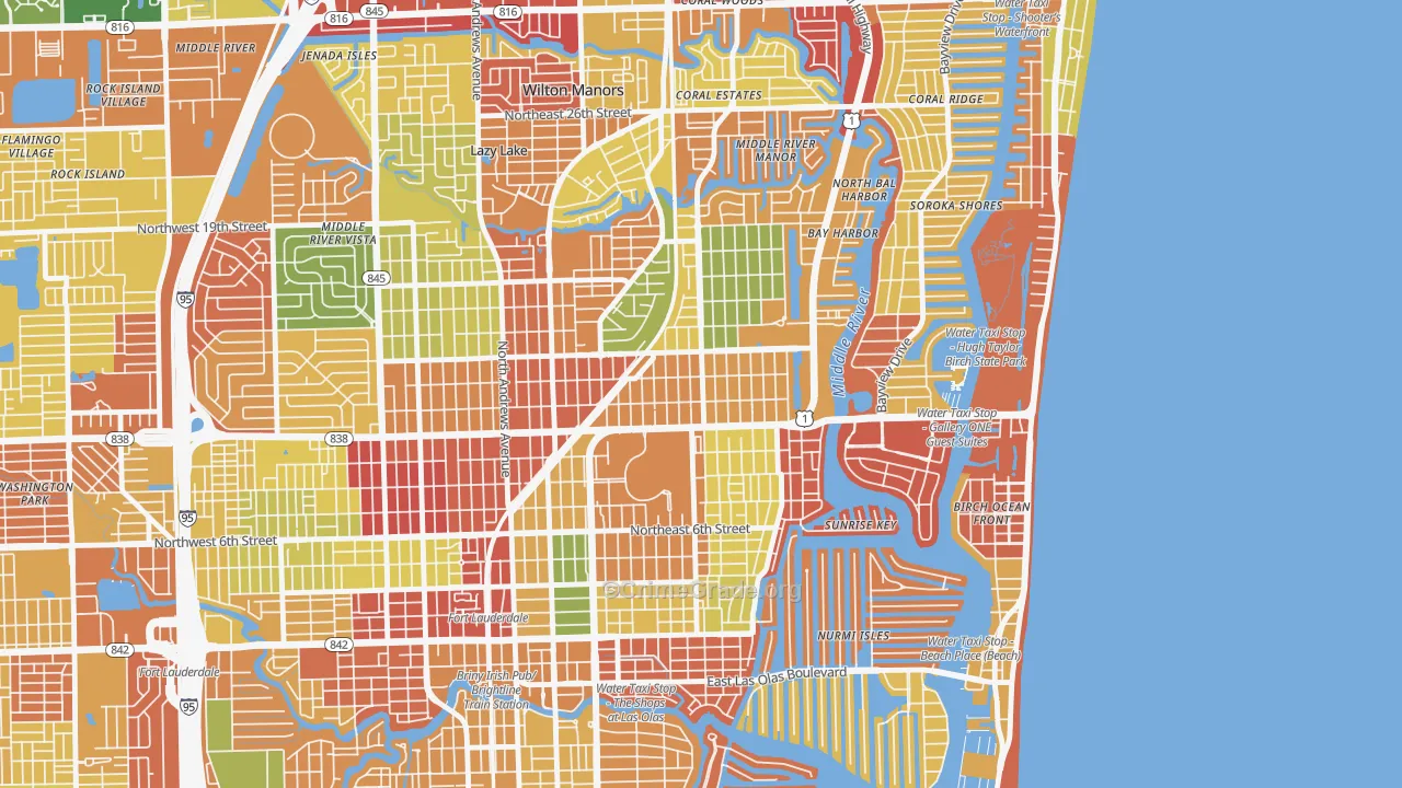 Lake Ridge, Fort Lauderdale, FL Map of Drug-Related Crime Rates