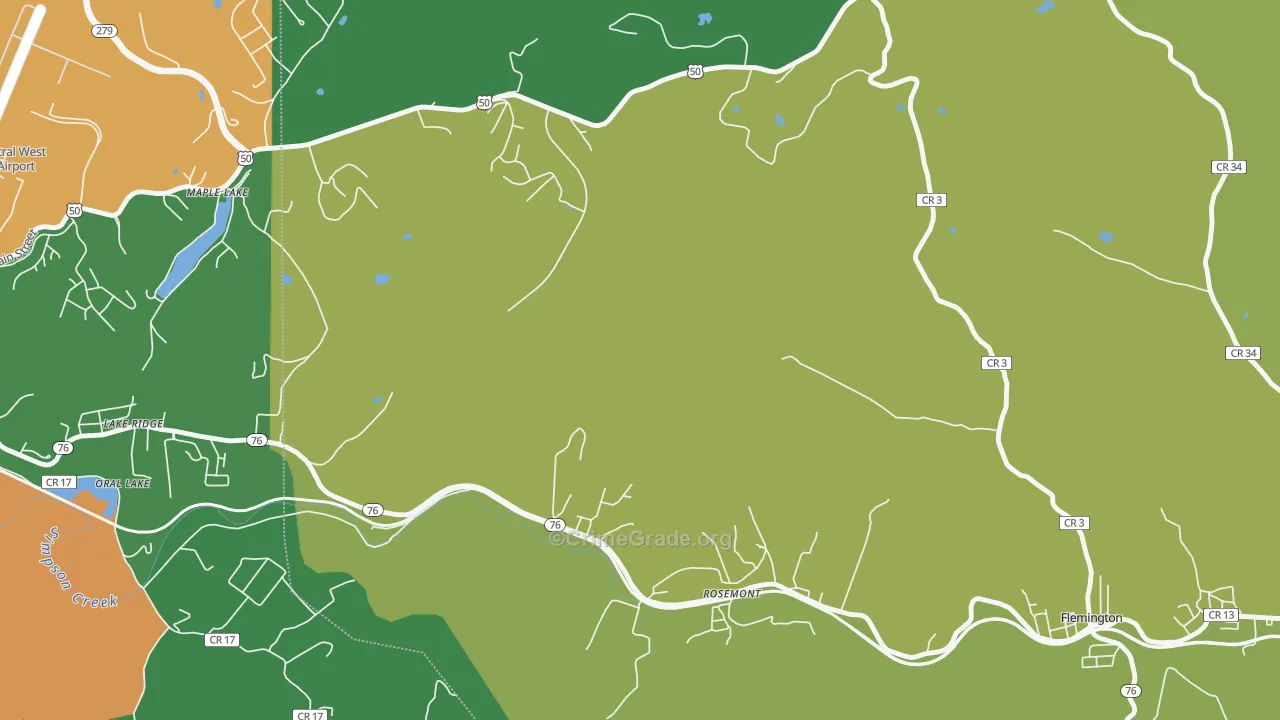 Lake Ridge, WV Map of Drug-Related Crime Rates