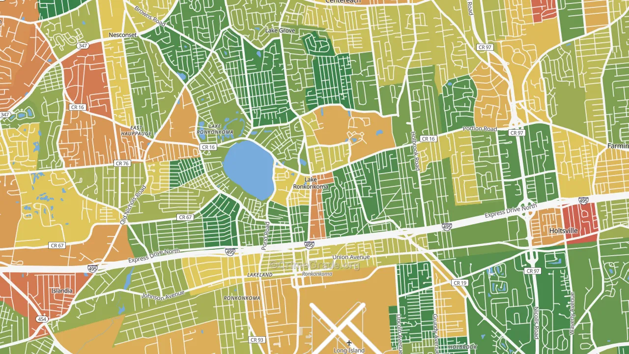 Lake Ronkonkoma, NY Map of Drug-Related Crime Rates