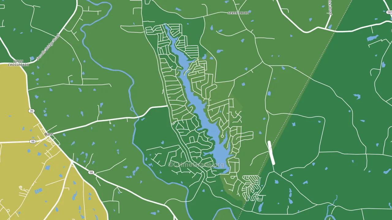 Lake Royale, NC Map of Drug-Related Crime Rates