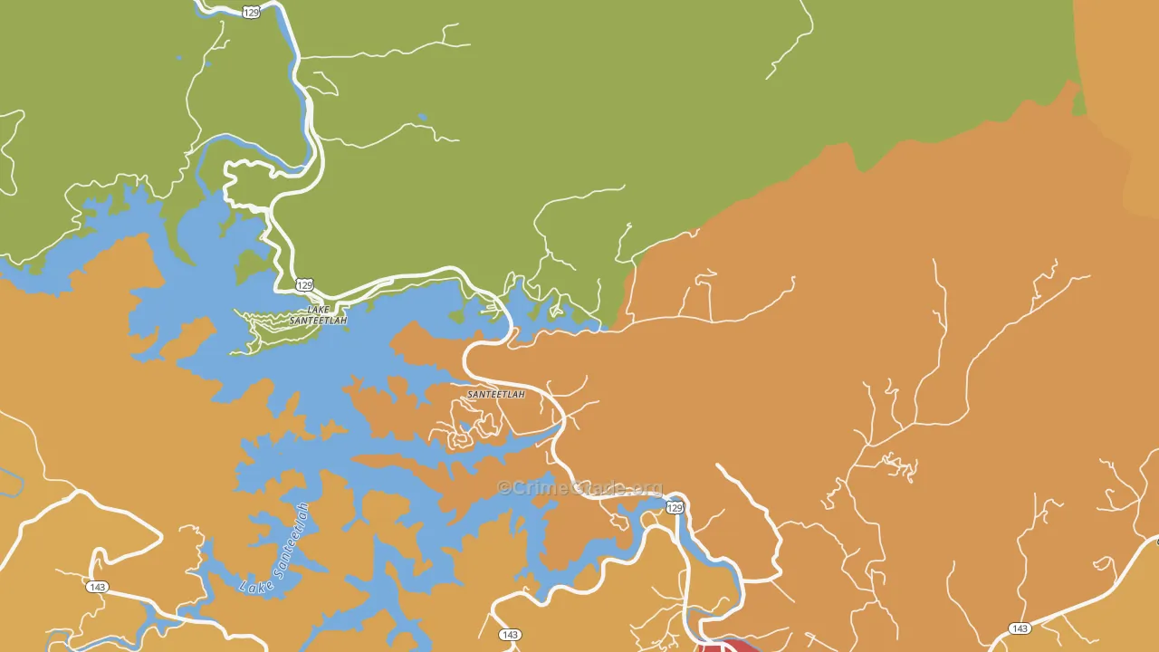 Lake Santeetlah, NC Map of Drug-Related Crime Rates