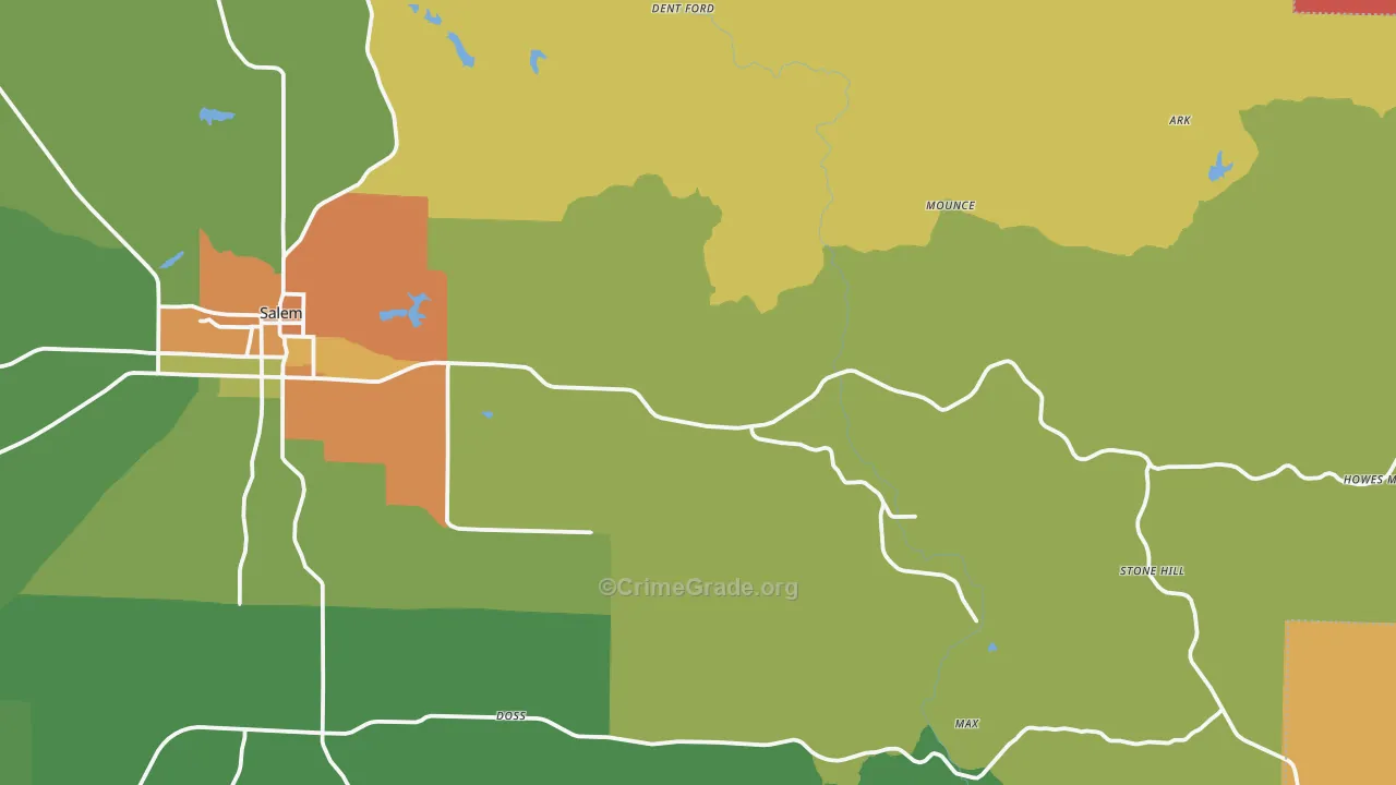 Lake Spring, MO Map of Drug-Related Crime Rates