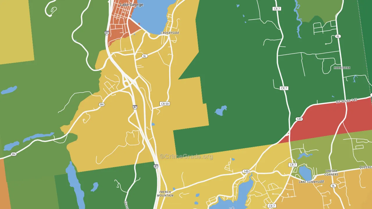 Lake Sunnyside, NY Map of Drug-Related Crime Rates