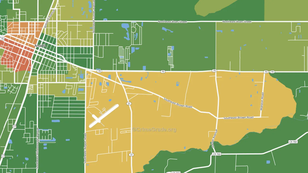 Lake Suzy, FL Map of Drug-Related Crime Rates