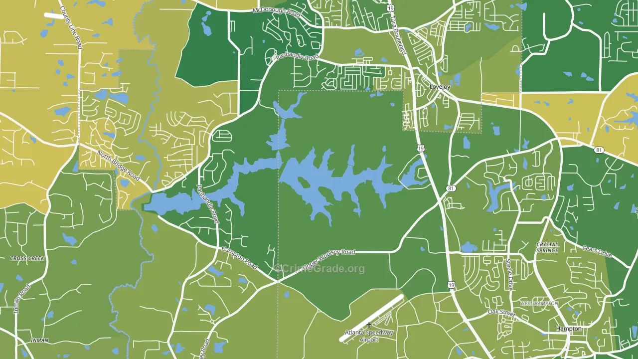 Lake Talmadge, GA Map of Drug-Related Crime Rates