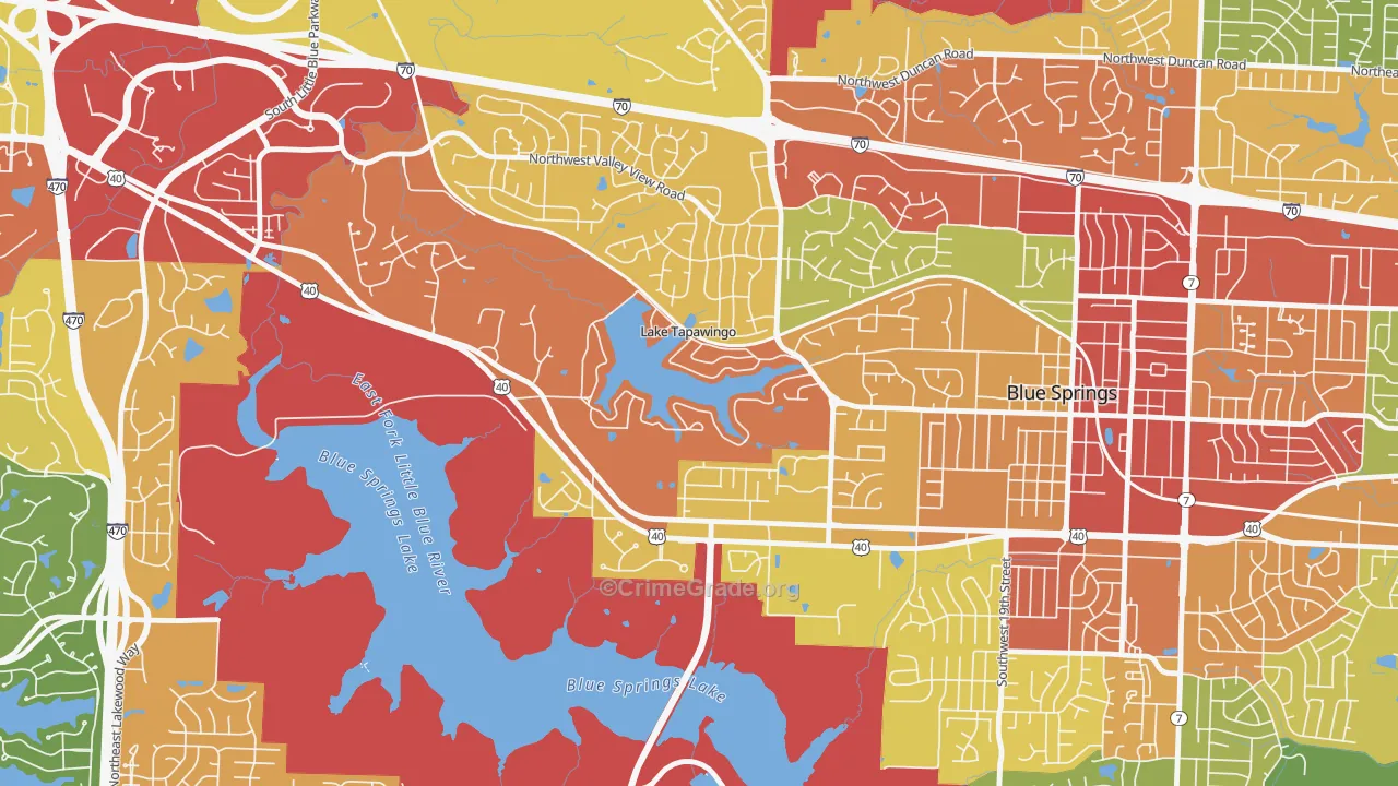 Lake Tapawingo, MO Map of Drug-Related Crime Rates