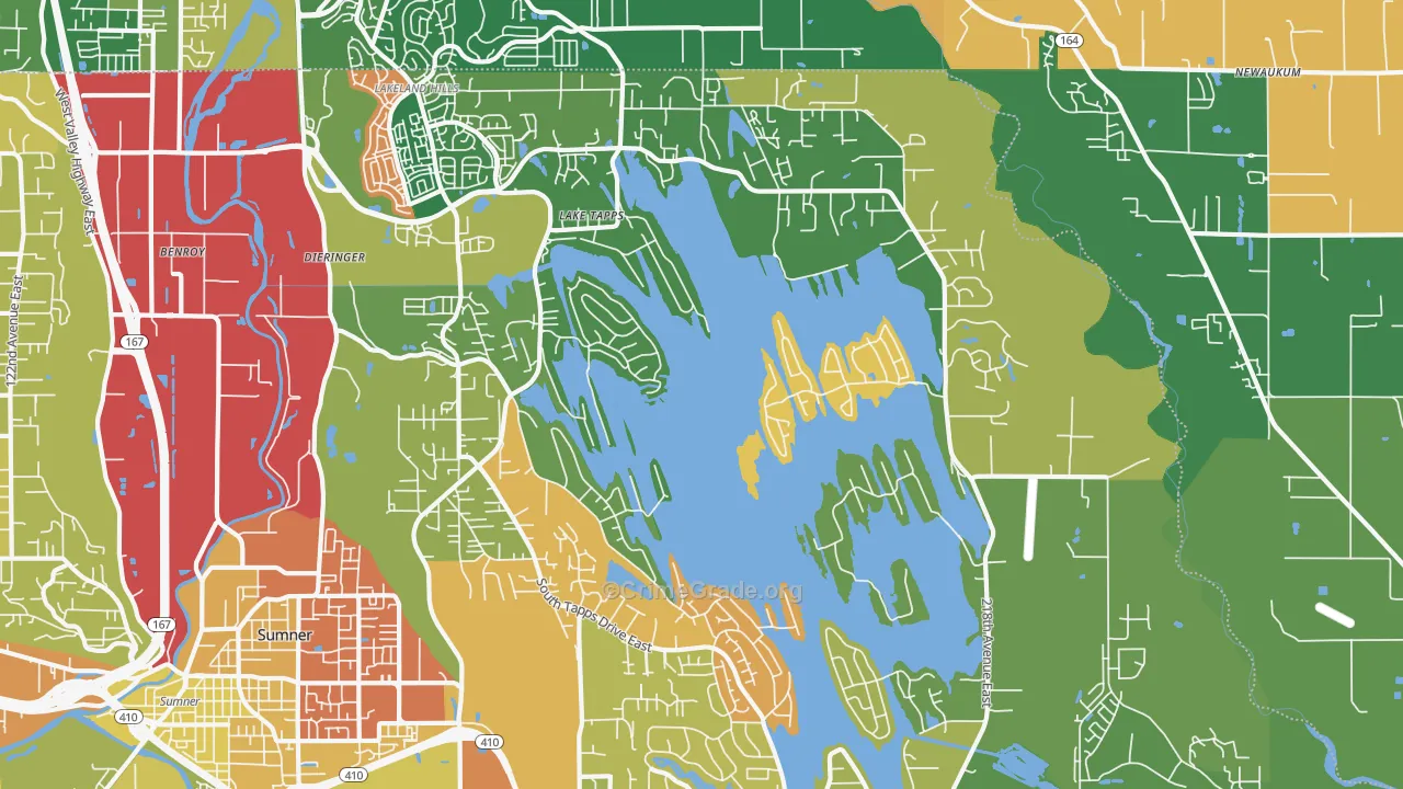 Lake Tapps, WA Map of Drug-Related Crime Rates