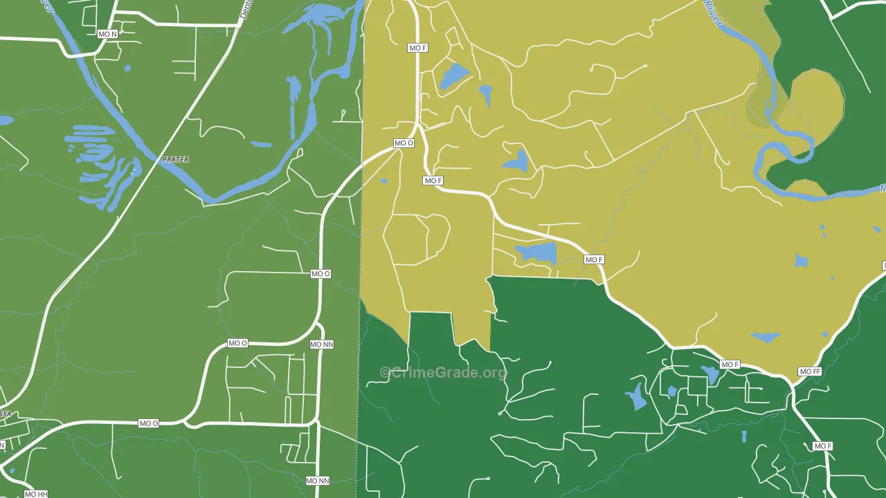 Lake Tekakwitha, MO Map of Drug-Related Crime Rates