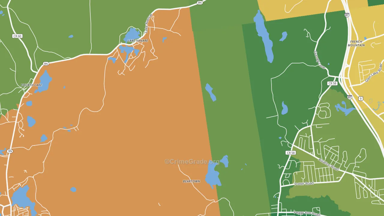 Lake Vanare, NY Map of Drug-Related Crime Rates