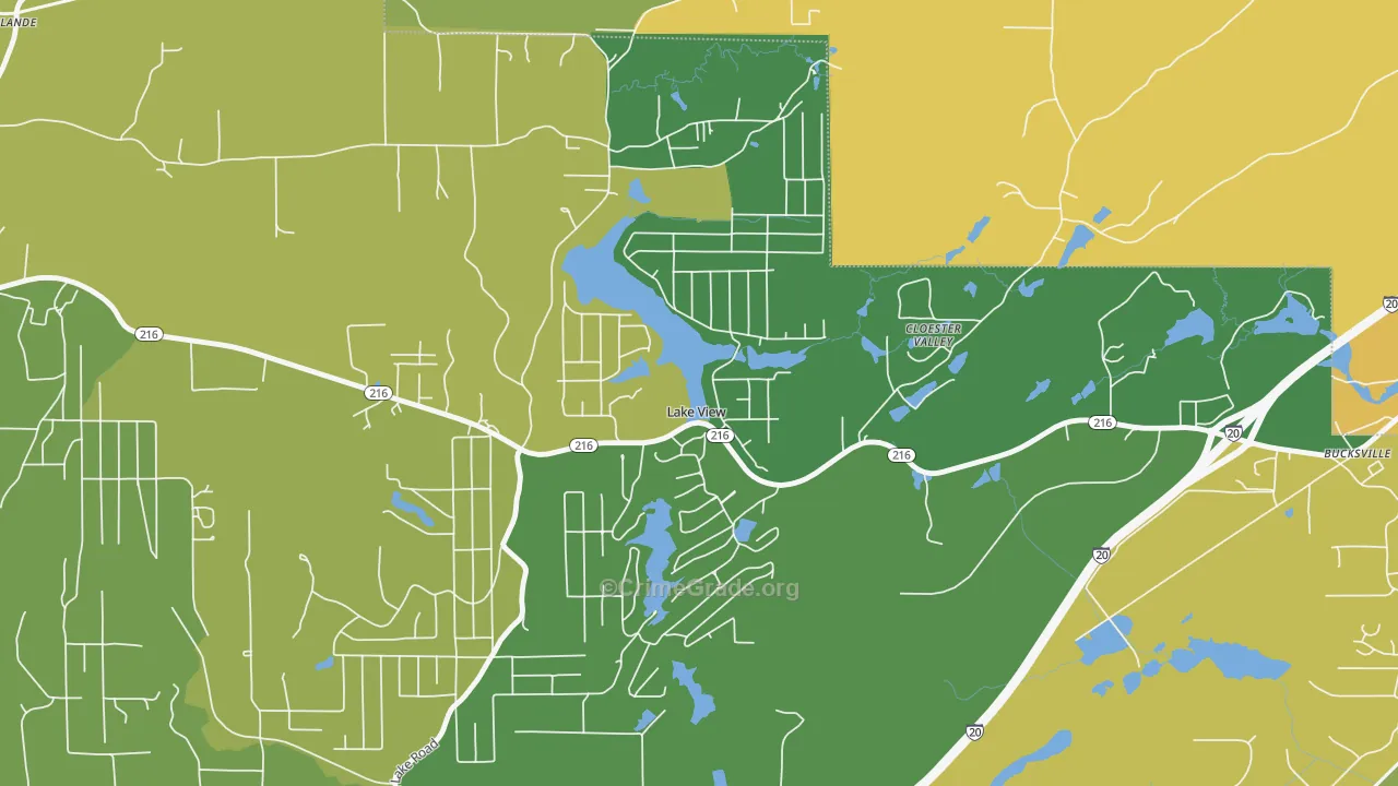 Lake View, AL Map of Drug-Related Crime Rates