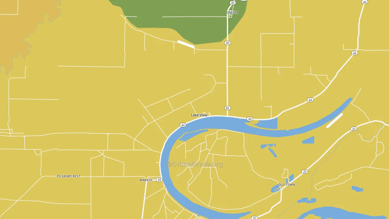 Lake View, AR Map of Drug-Related Crime Rates