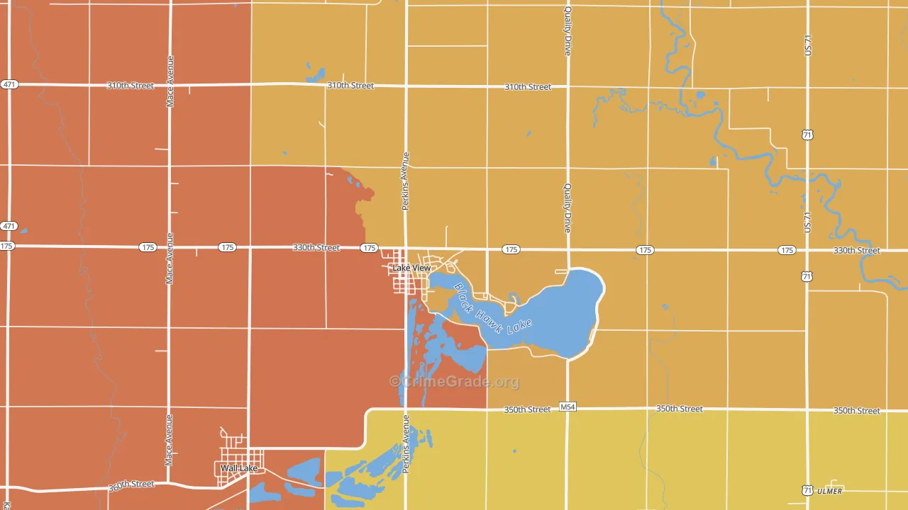 Lake View, IA Map of Drug-Related Crime Rates
