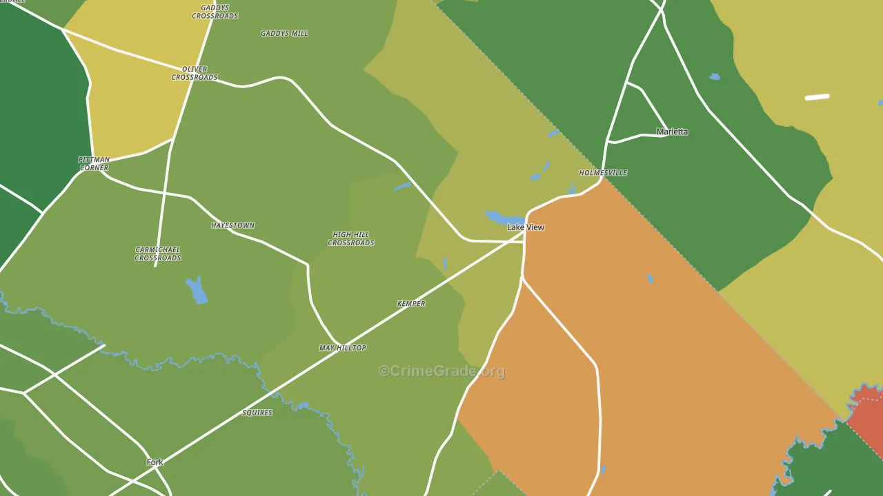 Lake View, SC Map of Drug-Related Crime Rates