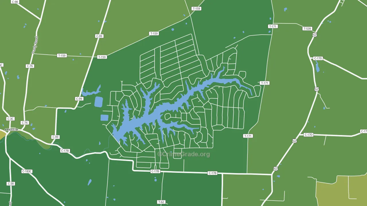 Lake Waynoka, OH Map of Drug-Related Crime Rates