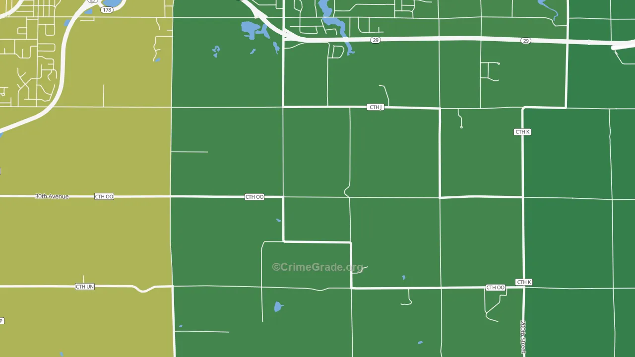 Lake Wissota, WI Map of Drug-Related Crime Rates