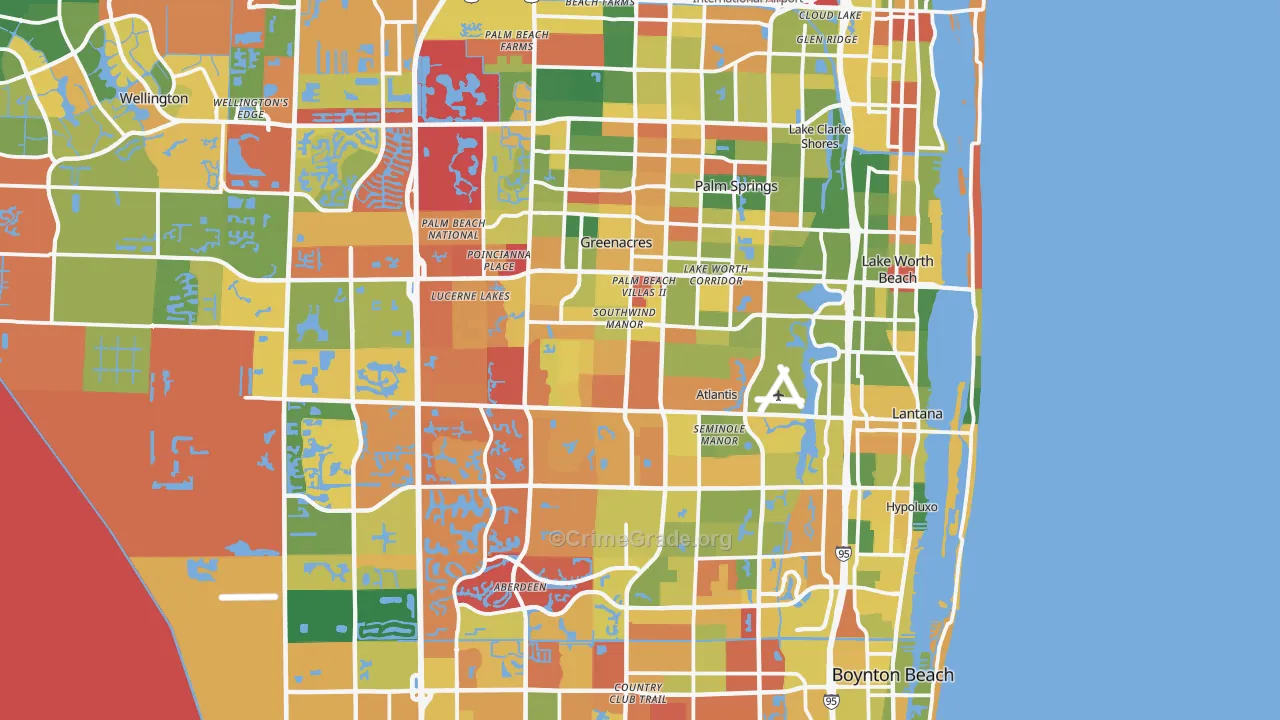 Lake Worth, FL Map of Drug-Related Crime Rates