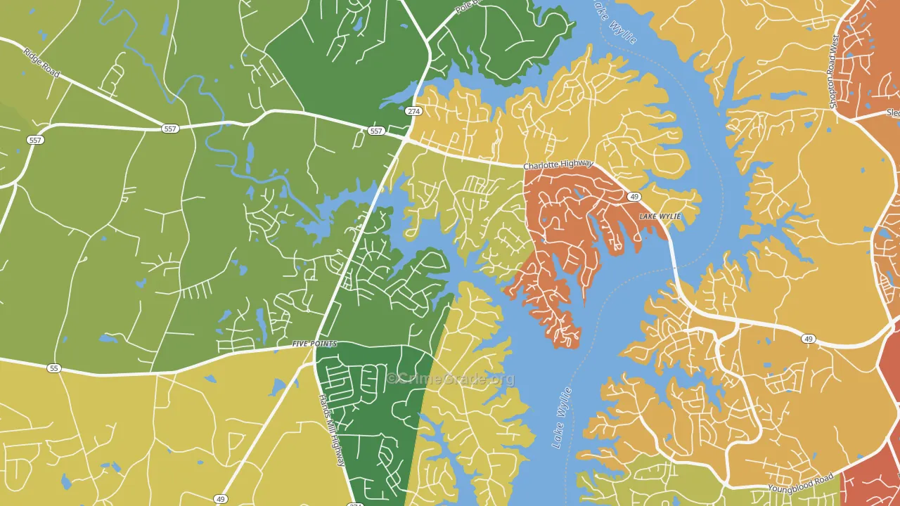 Lake Wylie, SC Map of Drug-Related Crime Rates