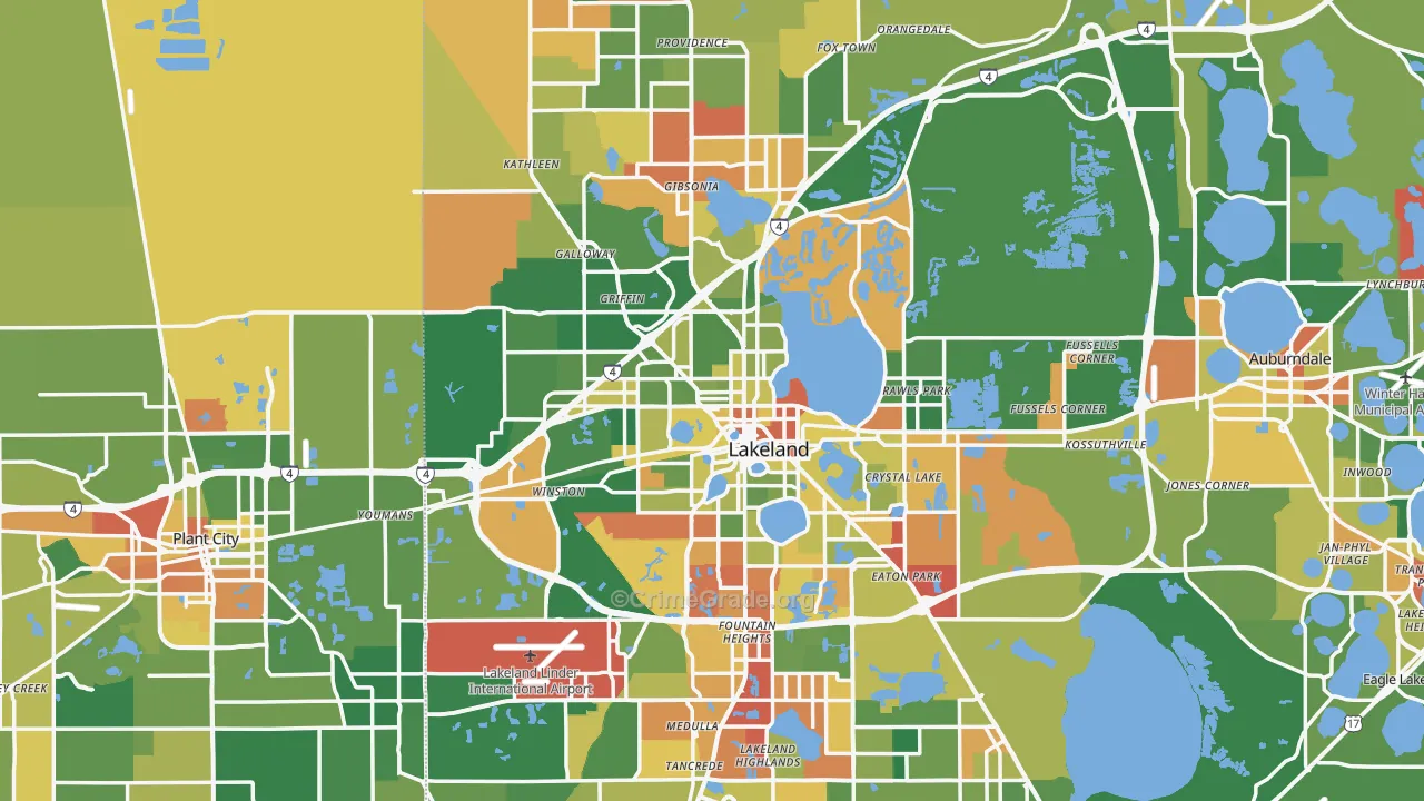 Lakeland, FL Map of Drug-Related Crime Rates