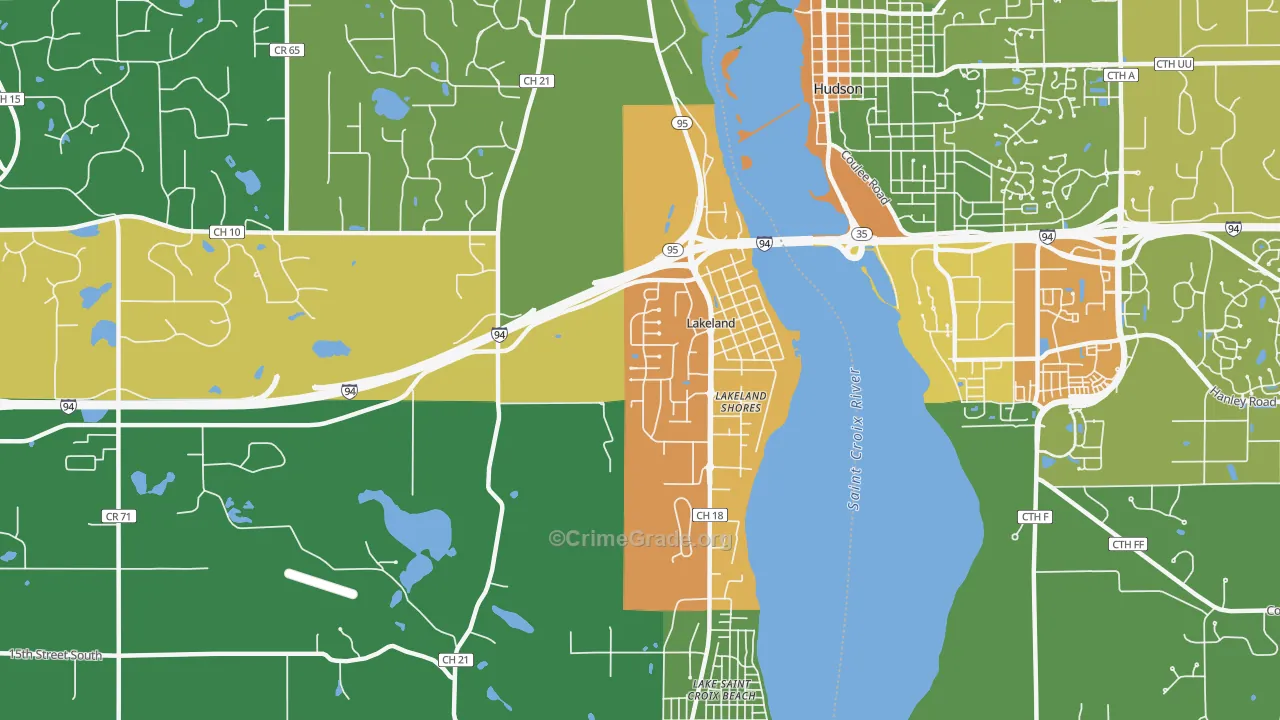 Lakeland, MN Map of Drug-Related Crime Rates