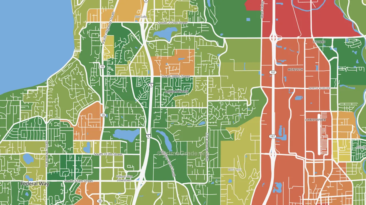 Lakeland North, WA Map of Drug-Related Crime Rates