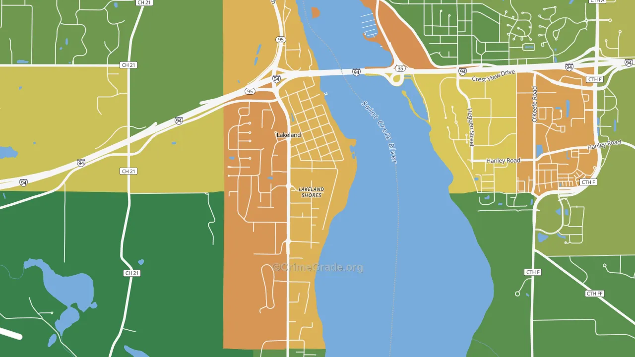 Lakeland Shores, MN Map of Drug-Related Crime Rates