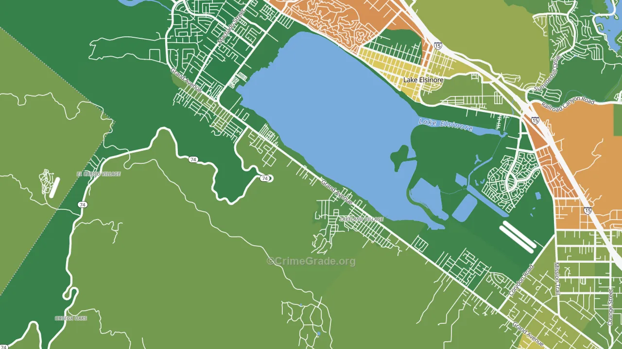 Lakeland Village, CA Map of Drug-Related Crime Rates