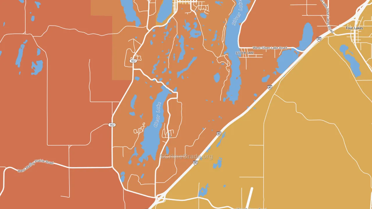 Lakeland Village, WA Map of Drug-Related Crime Rates