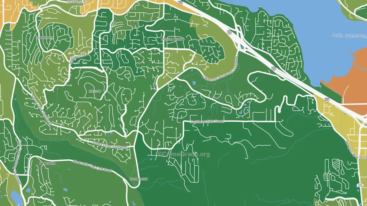 Lakemont, Bellevue, WA Map of Drug-Related Crime Rates