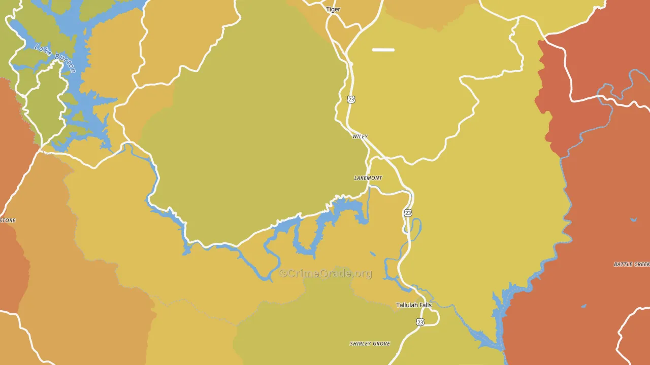 Lakemont, GA Map of Drug-Related Crime Rates