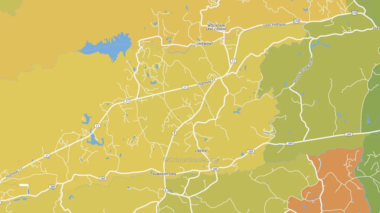 Lakemont, SC Map of Drug-Related Crime Rates