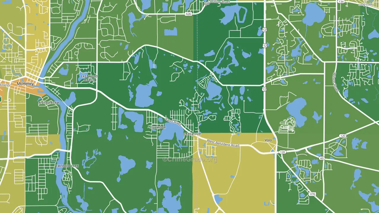 Lakemoor, IL Map of Drug-Related Crime Rates