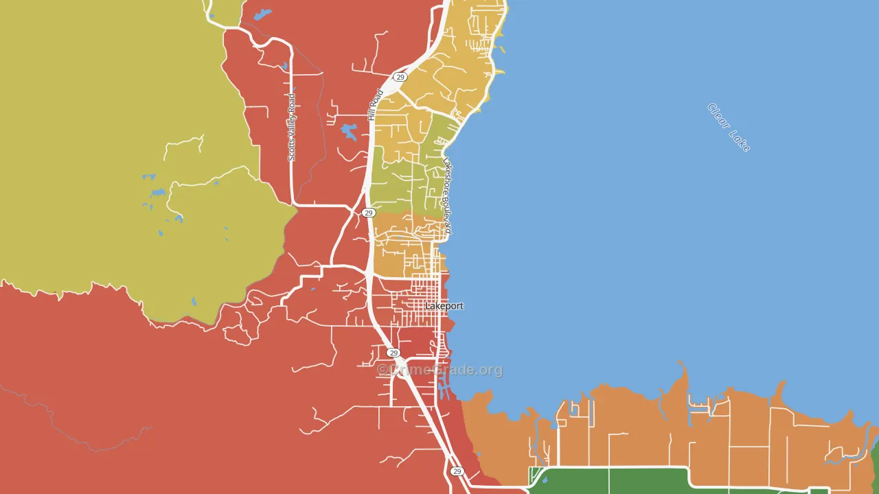 Lakeport, CA Map of Drug-Related Crime Rates