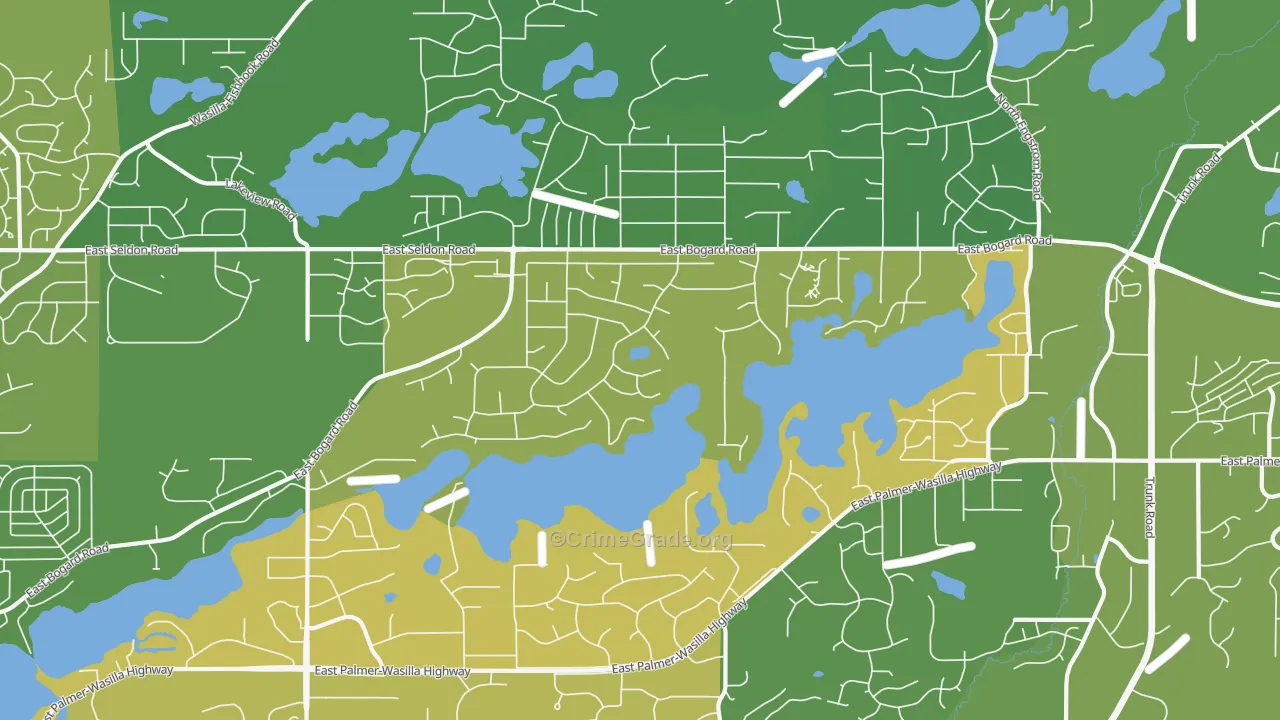 Lakes, AK Map of Drug-Related Crime Rates