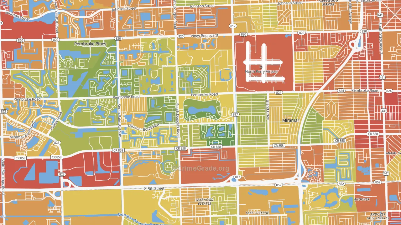 Lakeshore at University Park, Miramar, FL Map of Drug-Related Crime Rates