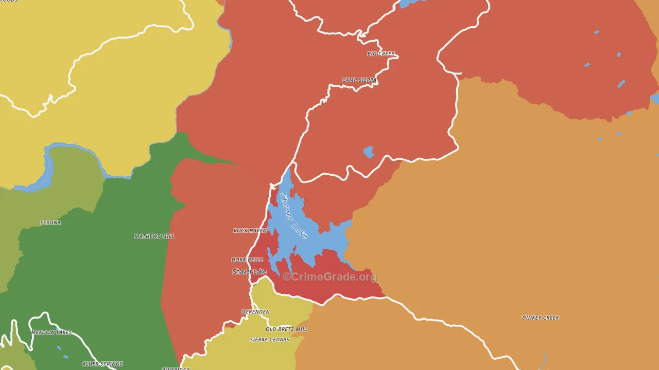 Lakeshore, CA Map of Drug-Related Crime Rates