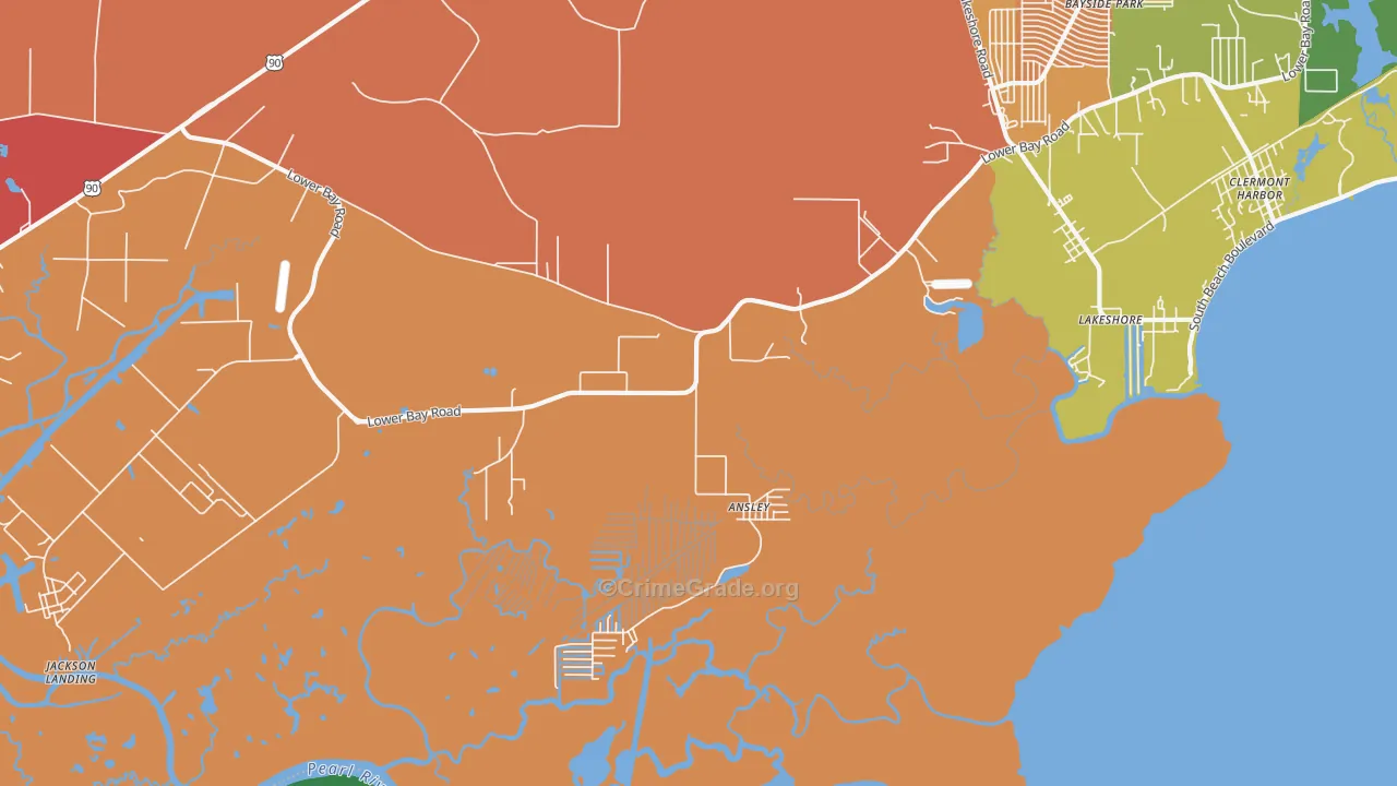 Lakeshore, MS Map of Drug-Related Crime Rates